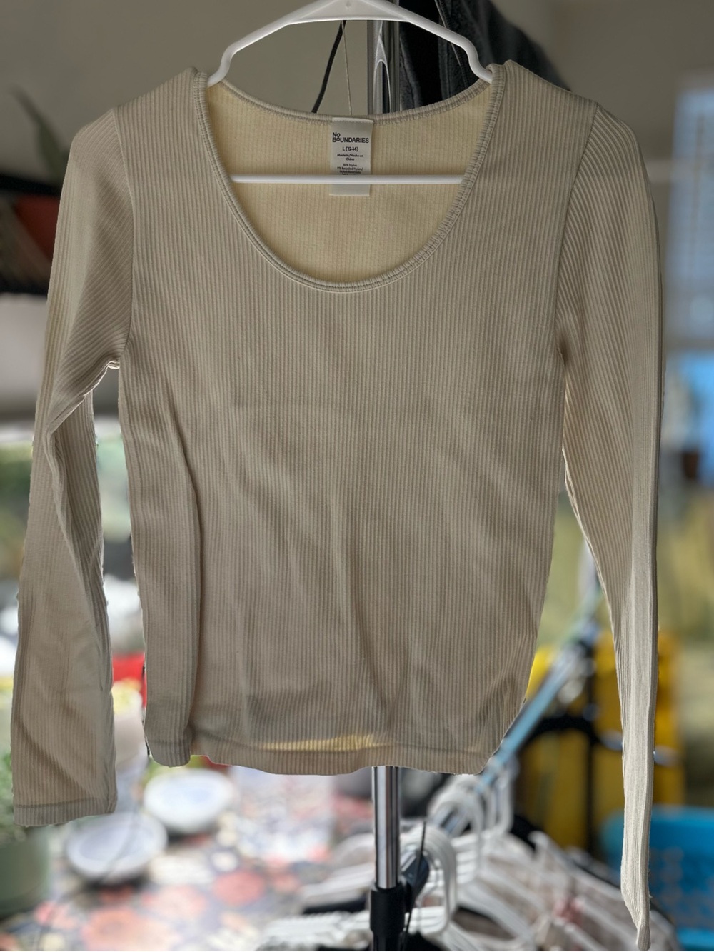No Boundaries Ribbed Trim Top